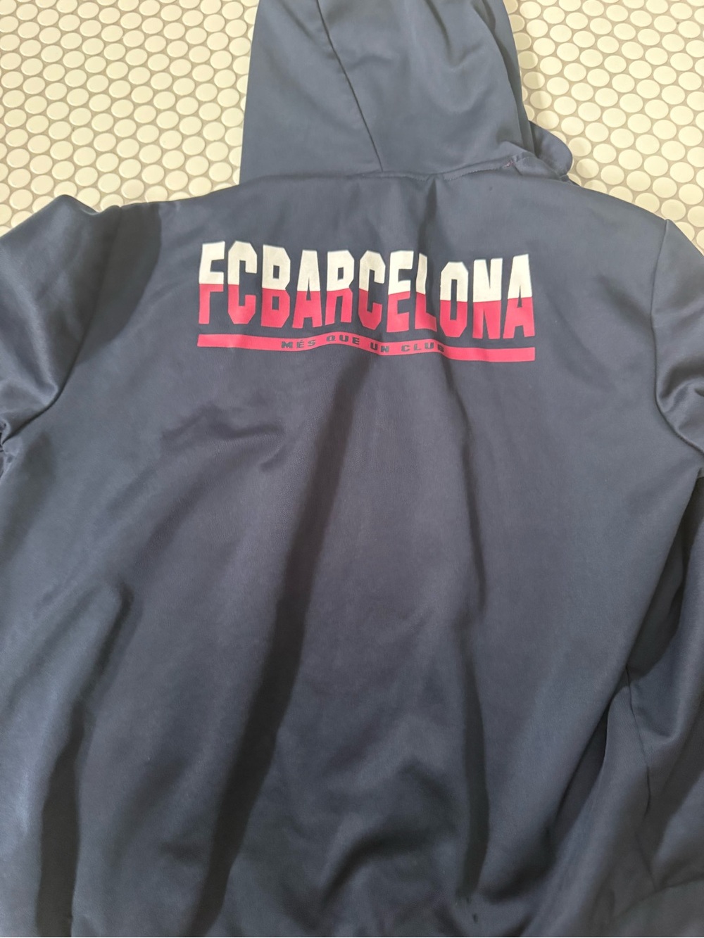 FCB soccer jacket Kids Navy Hooded Jacket